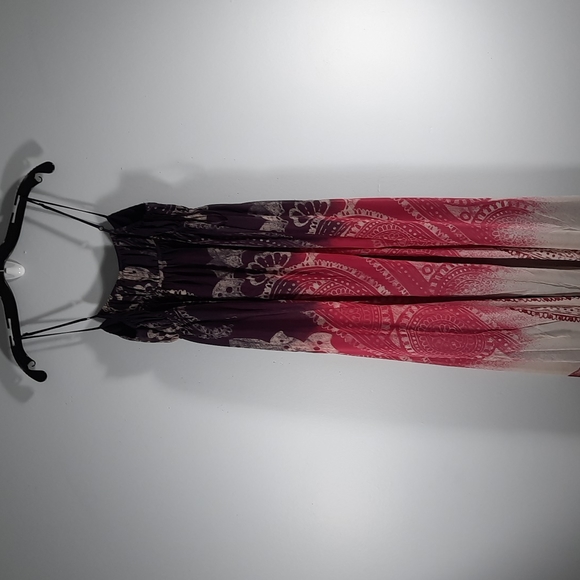 NWT BCBGENERATION CFT Puple/pink/cream / burgundy maxi dress SZ M - Picture 8 of 11